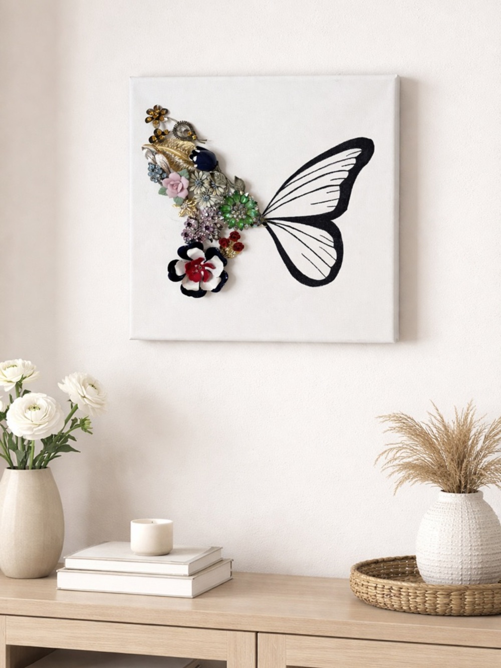 Handcrafted Butterfly Wall Art Canvas